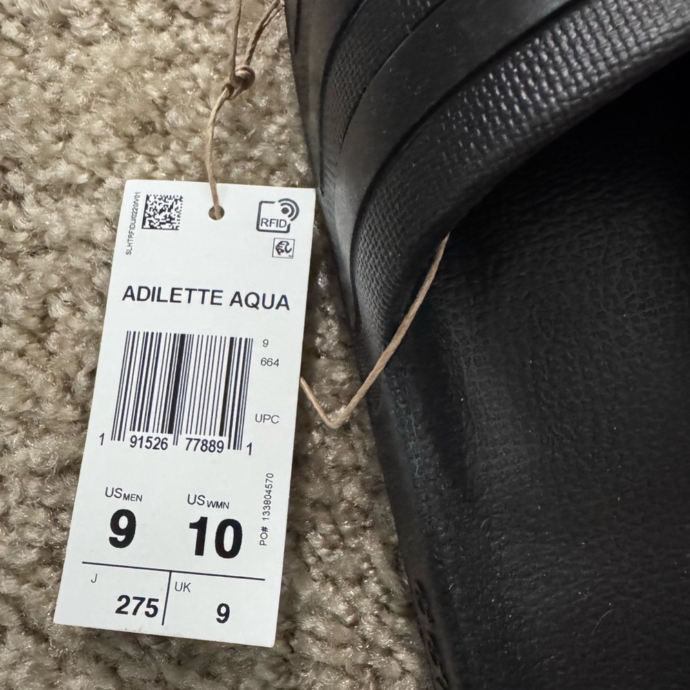 Adidas Adilette Aqua Black Slides - Picture 3 of 3